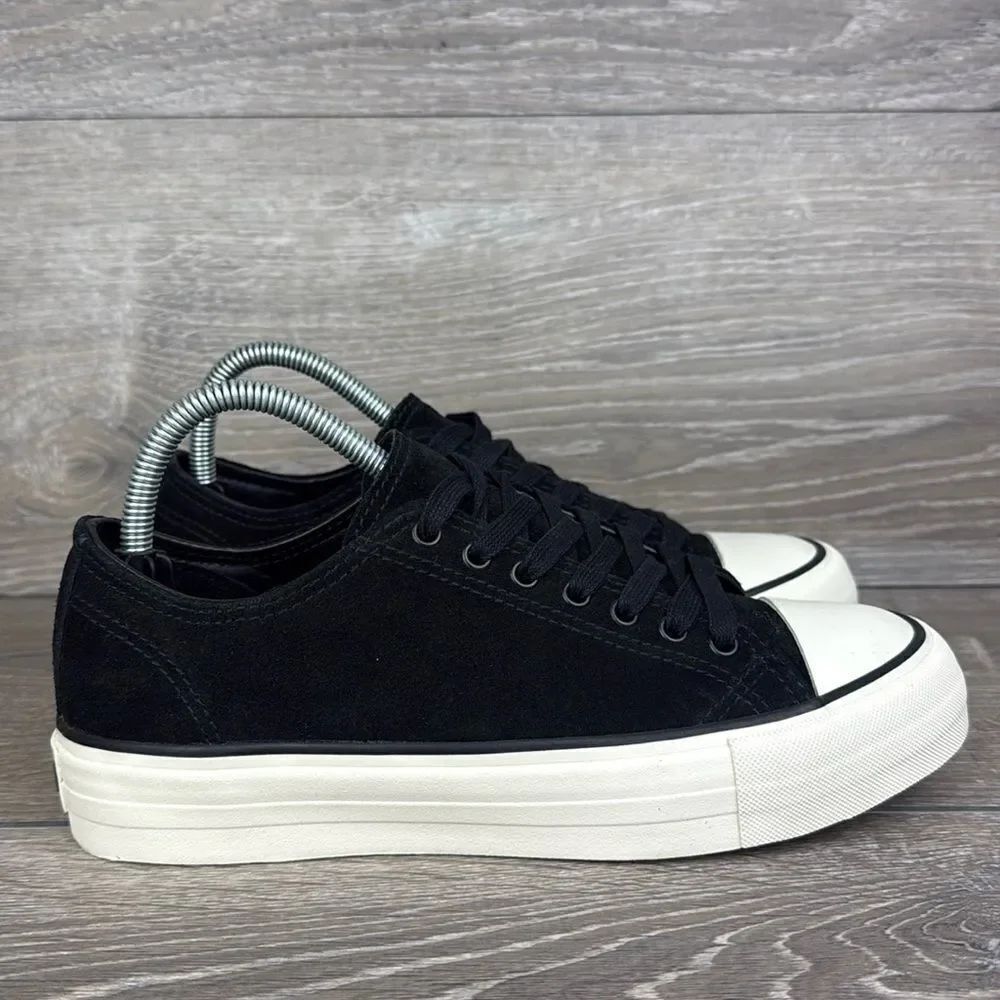 Thursday Boot Co Men’s Sz 6.5 Retro Low Top Black Velour Suede Lace Up Sneakers